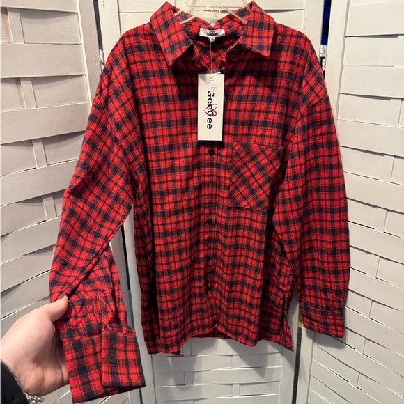 NWT GeeGee Plaid Button Shirt - Picture 2 of 5